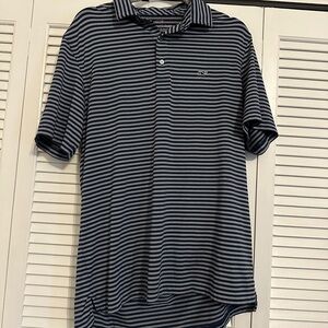 Vineyard Vines Blue and White Striped Polo Shirt